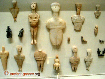 Early cycladic figurines   greek thesaurus.gr