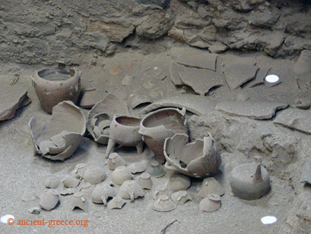 akrotiri - broken pottery