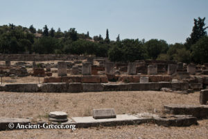 ruins of buildings at the Agora