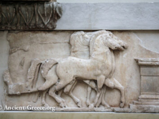 Horses on relief sculpture