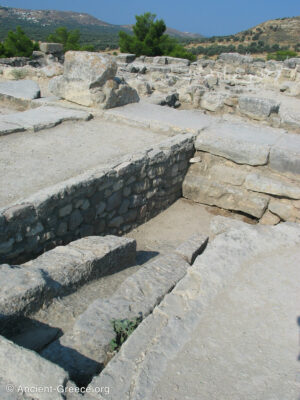 Phaistos Bronze Age palace ruins and drain.