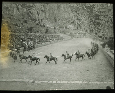 Horsemen in the Delphi stadium