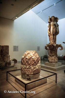 View of the Omphalos sculpture at Delphhi