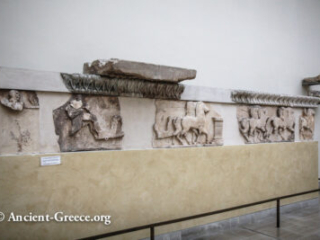 Relief sculptures with horses