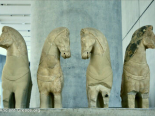 Four Horse Sculptures