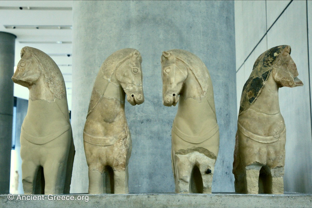 Four Horse Sculptures