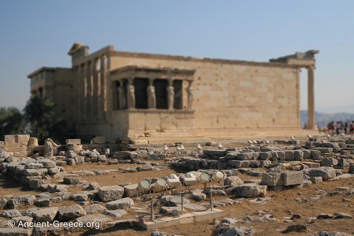 The foundations of the Old Temple at the Acropolis of Athens