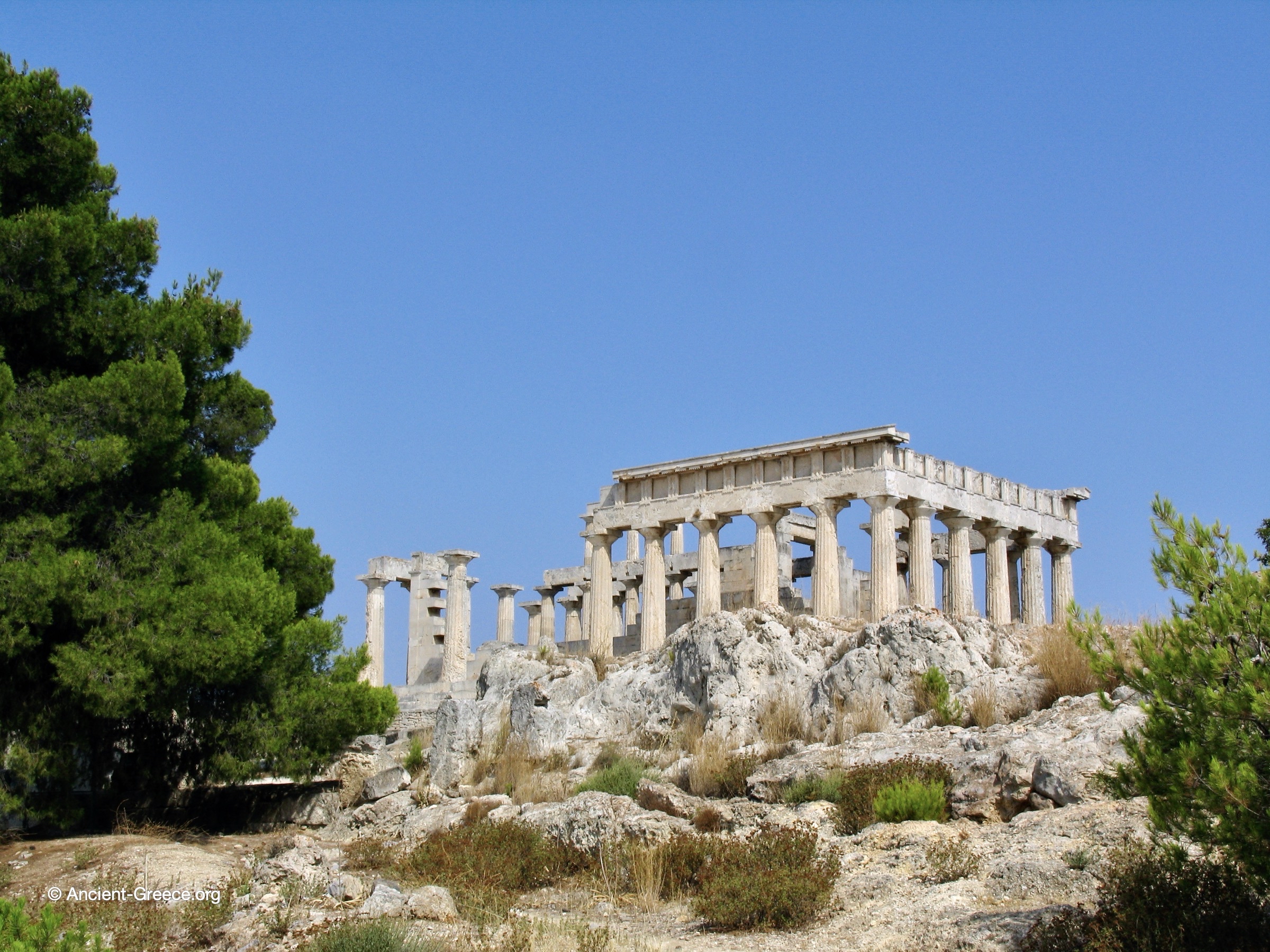 Temple of Aphaia south side. Aegina island, Greece.