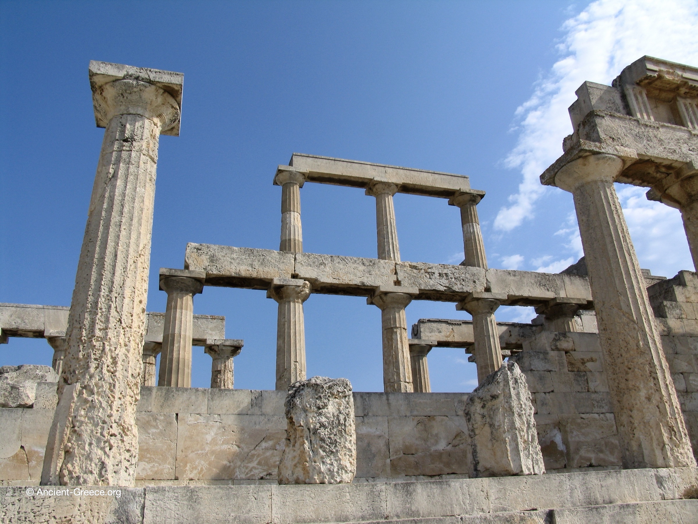 The internal colonnade of the Temple of Aphaia