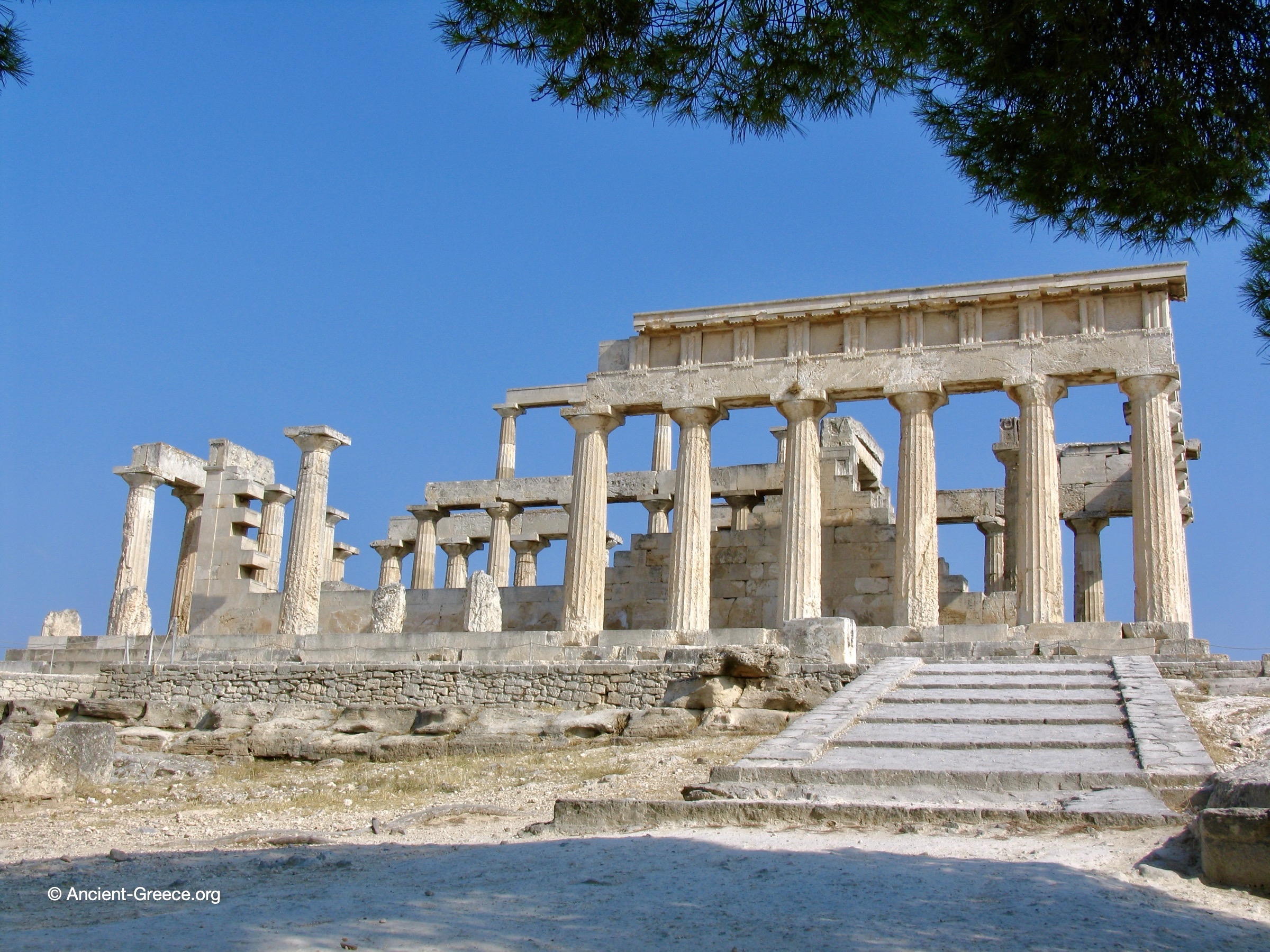 Temple of Aphaia south side. Aegina island, Greece.