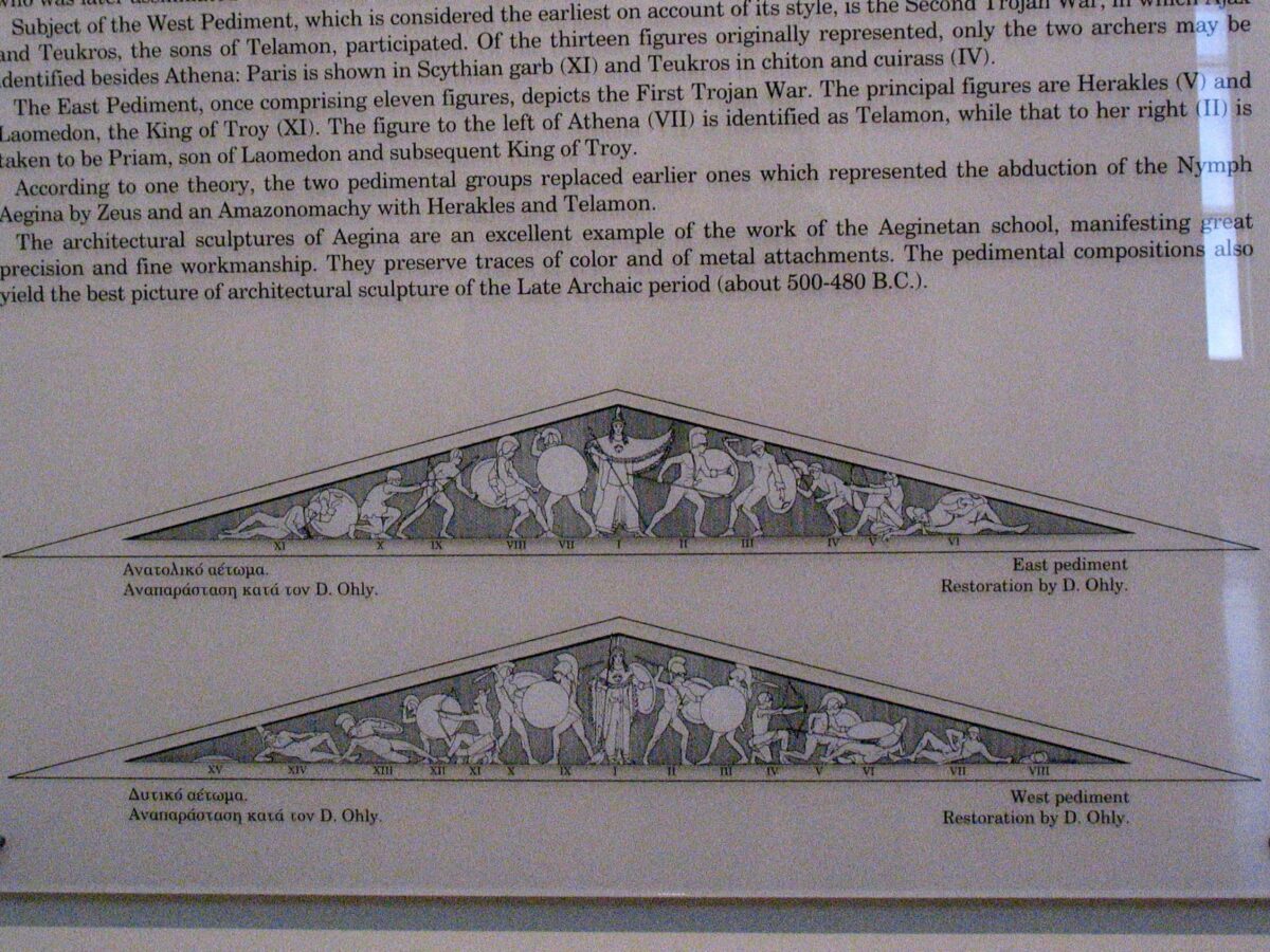 Reconstruction drawing of the Temple of Aphaia pediments
