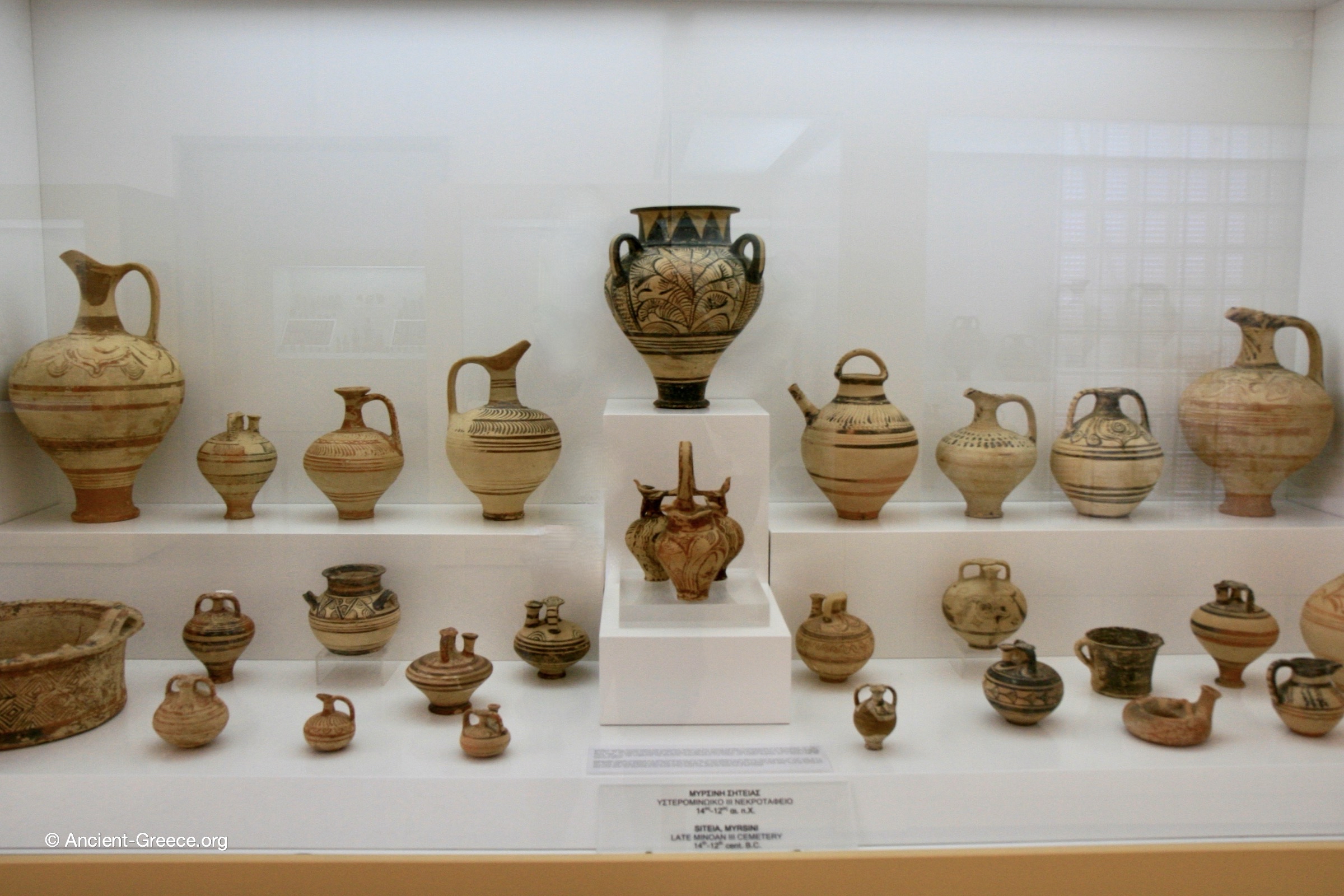 Display of funerary pottery
