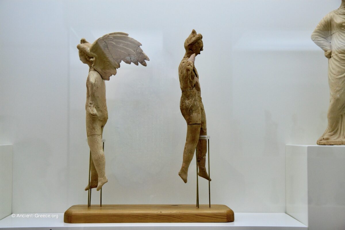 Terracotta figurines of winged Eros