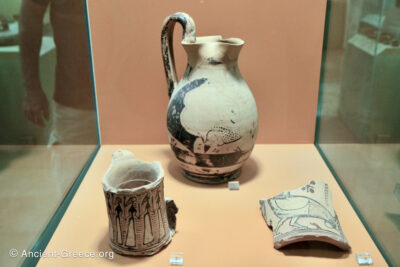 Three examples of Protoattic pottery