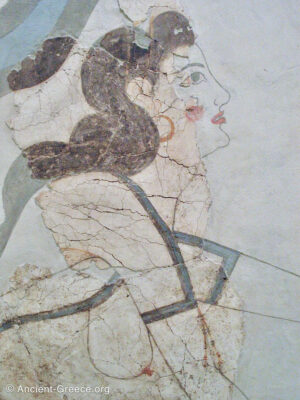 Akrotiri House of Ladies Fresco Detail