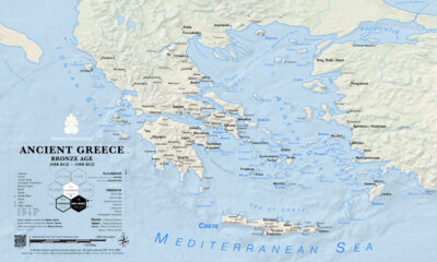 Ancient Greece: The Bronze Age (3000 ~ 1000 BCE) relief map.