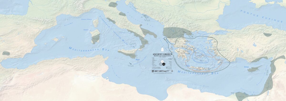 Ancient Greece Map - Mycenaean Trade 1500-1200 BCE