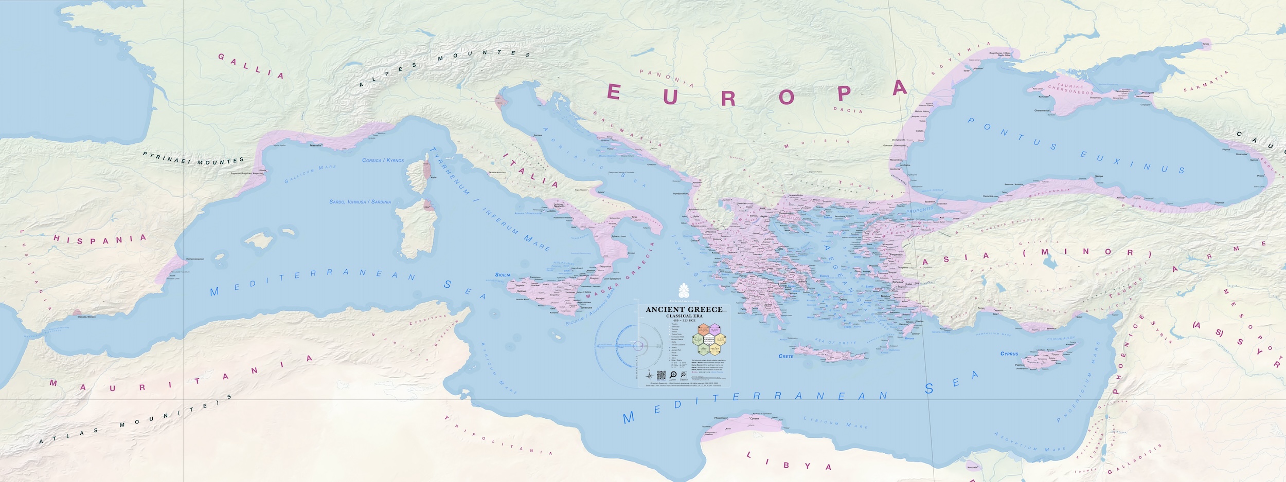 Ancient Greece Map: The Classical Era (480 to 323 BCE)