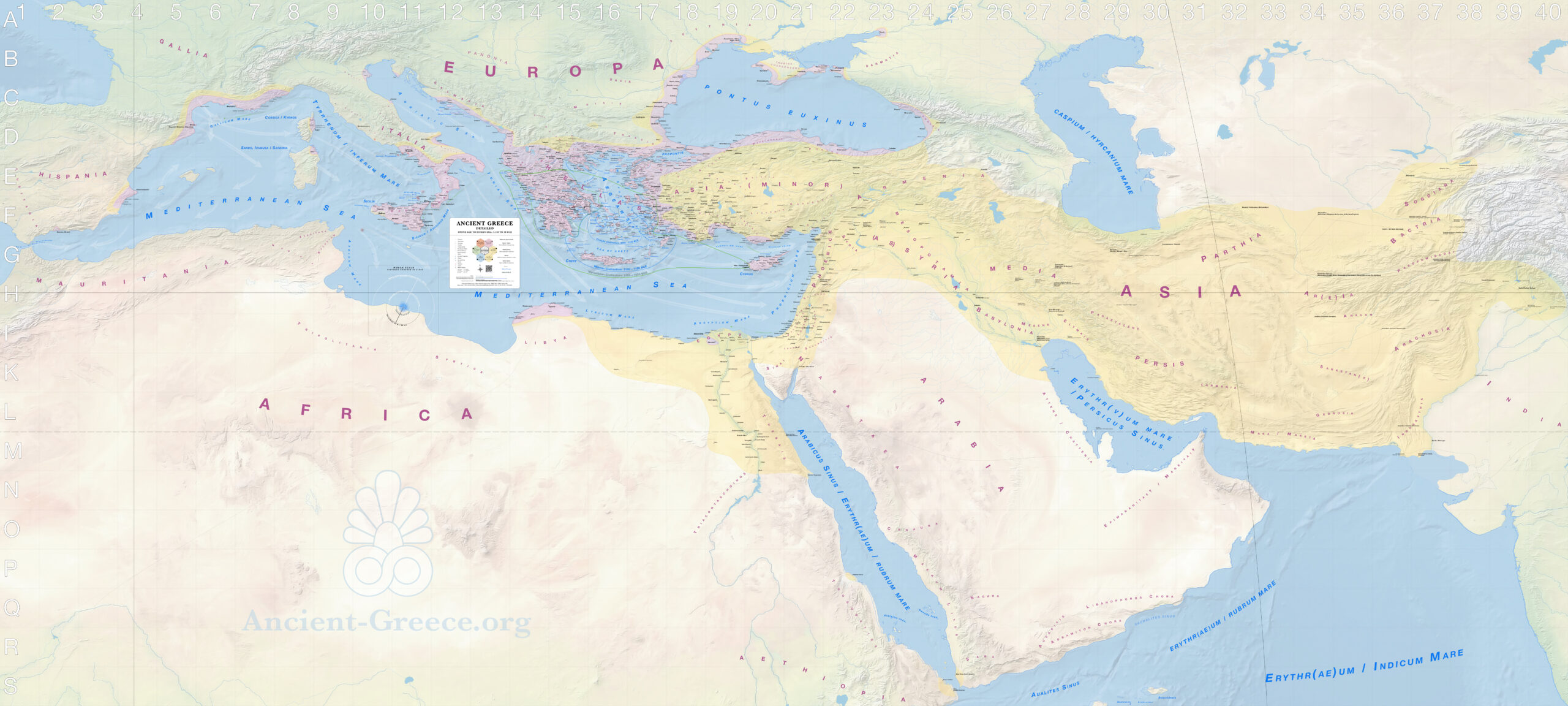 Ancient Greece Map. Complete (pre3000 to 30 BCE)