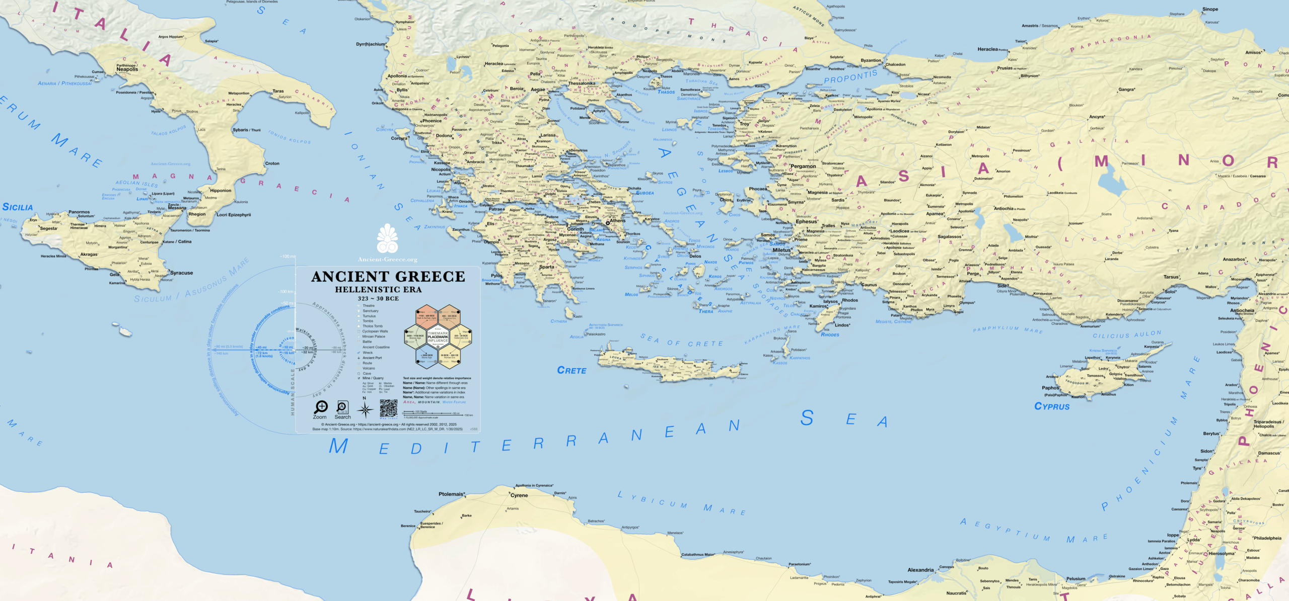 Ancient Greece Map: The Hellenistic Era (323 to 30 BCE)