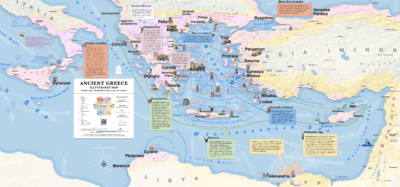 Ancient Greece Map. Illustrated Highlights. 3 ΜΑto 30 BCE.