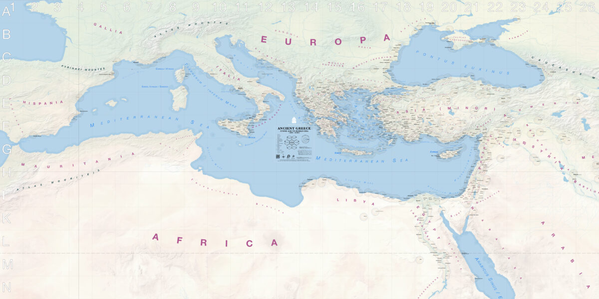 Ancient Greece Map - Settlements Stone Age to 30 BCE