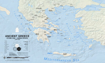 Ancient Greece: The Stone Age (prior to 3000 BCE) relief map.