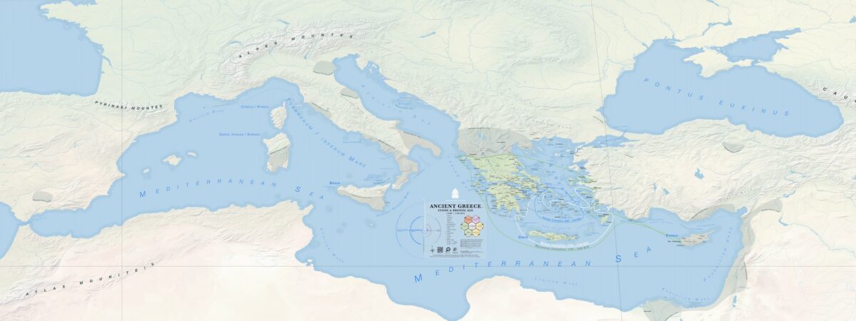 Ancient Greece Map: Stone and Bronze Age (pre3000 to 1100 BCE)