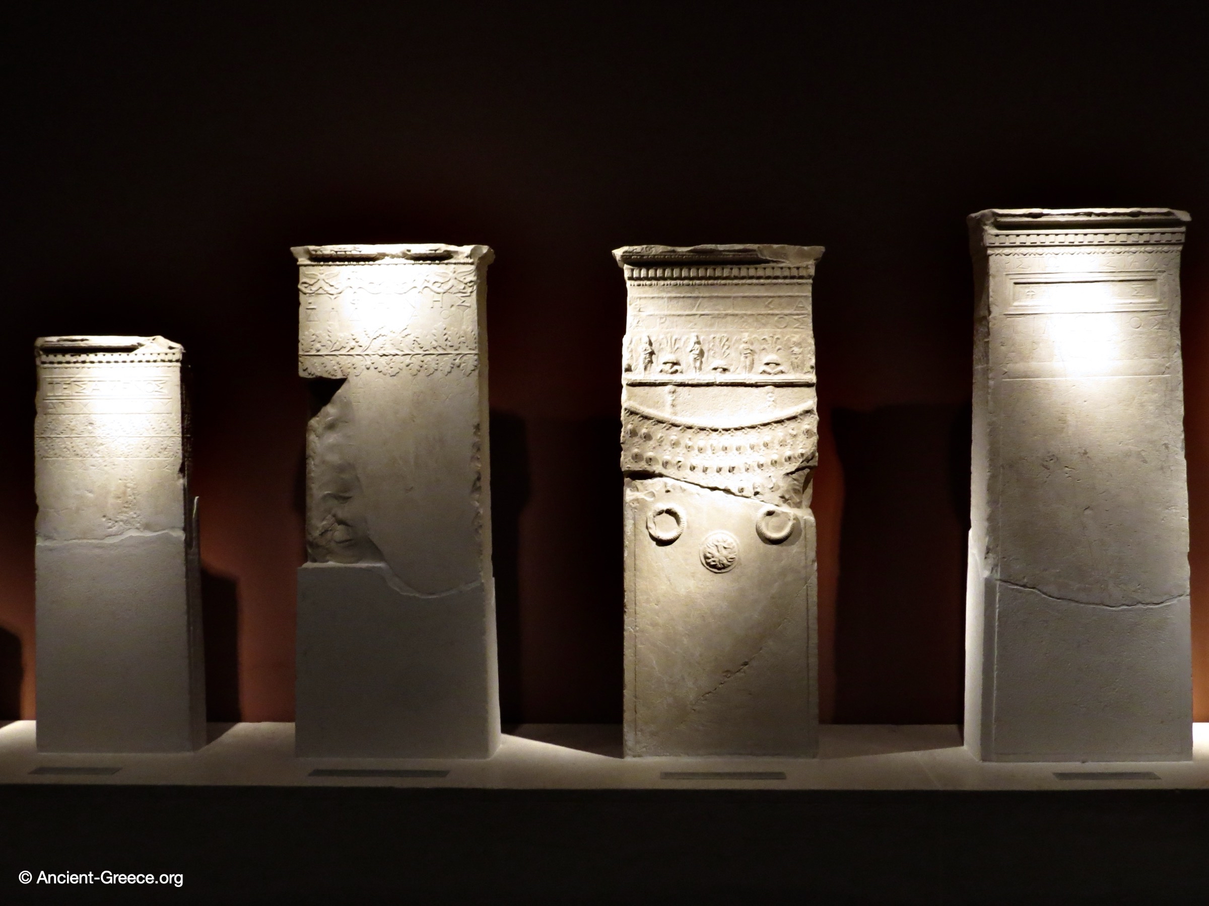 Funerary Stelae with Decorative Reliefs