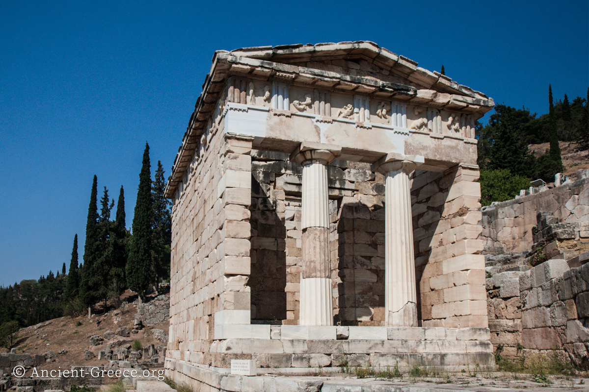 Treasury of the Athenians front view