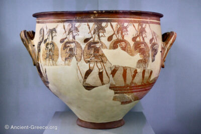 Mycenaean warrior vase known as House of the Warrior Krater