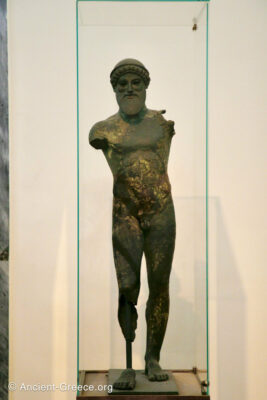 Bronze statuette of Poseidon