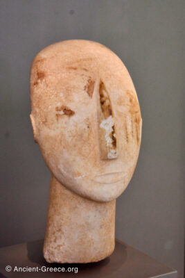 Head of a Cycladic statue