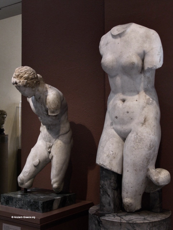 two marble statues