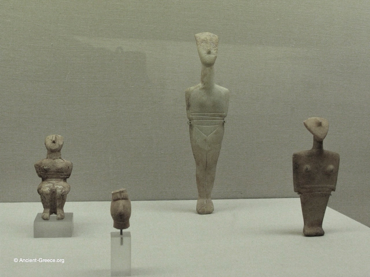 Cycladic marble statuettes.