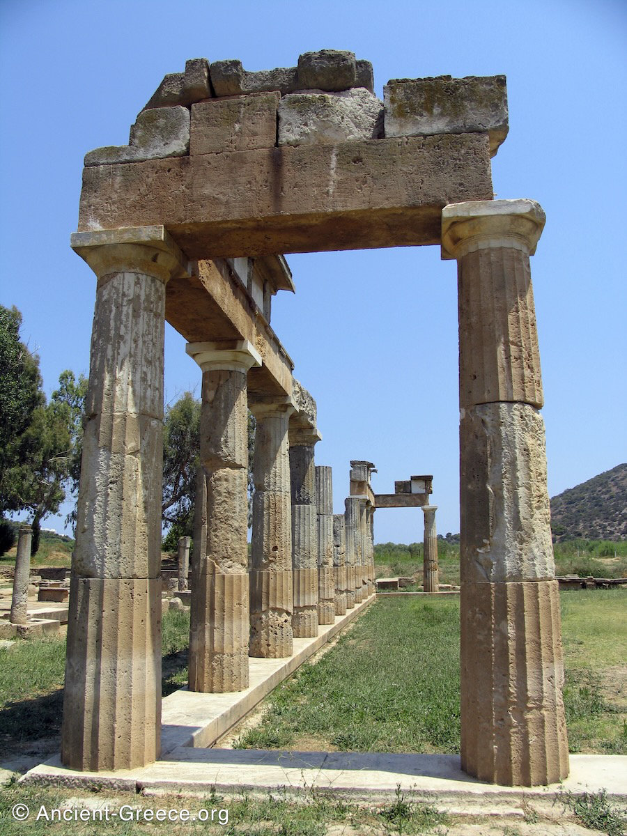 Doric Columns of The Π-Shaped Stoa at Brauron