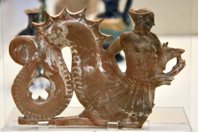 Clay statuette of Scylla.