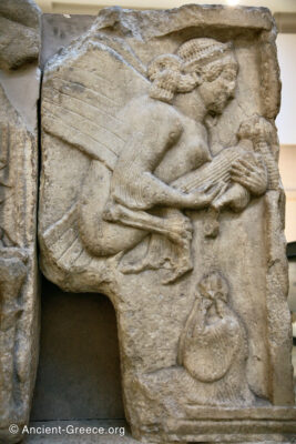 Tomb of Kybernis: north side frieze detail of a siren