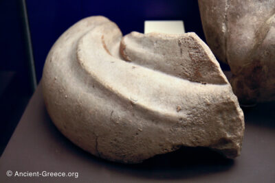 Fragment from the Parthenon West Pediment depicting Kekrops' snake-like tail.