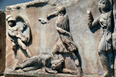 Relief sculpture from the Mausoleum at Halicarnassus. Amazonomachy. 351 BCE.