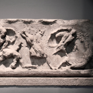 British Museum - Mausoleum at Halicarnassus - Greeks fighting Amazons Greeks fighting Amazons sculpture