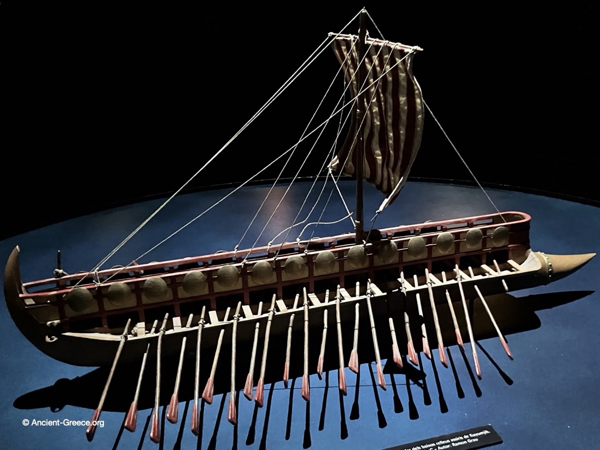 A recreation of a Phoenician bireme