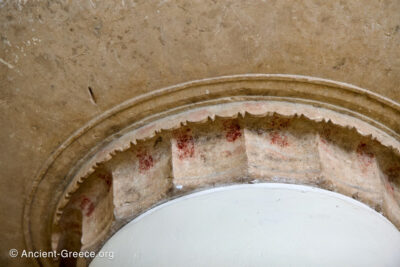 Funerary column Doric capital with relief pattern. Detail.