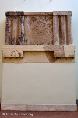 Architrave with frieze, triglyphs, and a metope