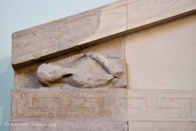 The Gorgo pediment from the temple of Artemis. Detail