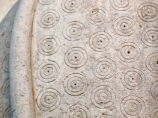 The Gorgo pediment from the temple of Artemis. Detail.