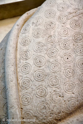 The Gorgo pediment from the temple of Artemis. Detail.