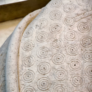 The Gorgo pediment from the temple of Artemis. Detail The Gorgo pediment from the temple of Artemis. Detail.