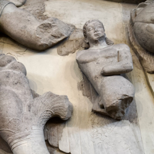 The Gorgo pediment from the temple of Artemis. Detail The Gorgo pediment from the temple of Artemis. Detail