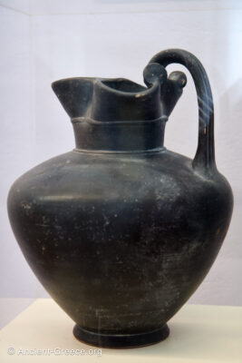 Black glazed Laconian oinochoe